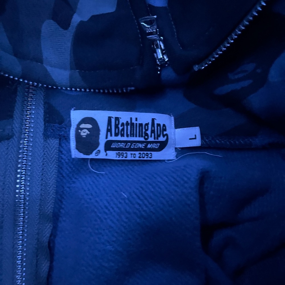 black and navy bape hoodie